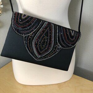 PALIZZIO Satin Beaded Crossbody Bag - NEW